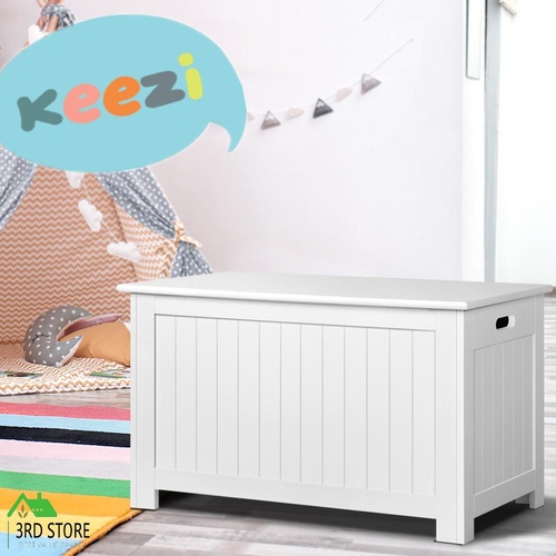 RETURNs Keezi Kids Wooden Toy Chest Storage Blanket Box White Children Room Organiser
