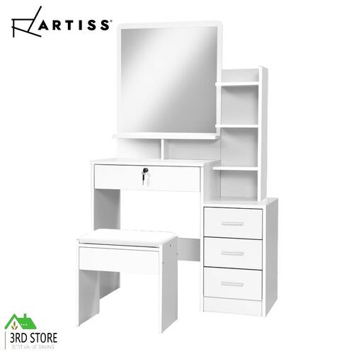 Artiss Dressing Table Mirror Stool Jewellery Cabinet Makeup Organizer Drawer