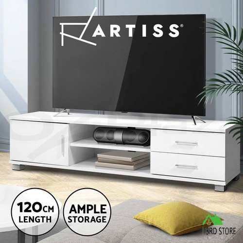 Artiss TV Cabinet Entertainment Unit Stand Storage Drawers Shelf 120cm White
