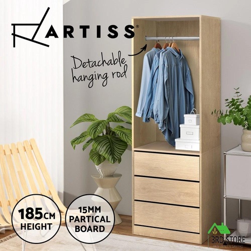 Artiss Wardrobe Clothes Closet Storage Organizer Pine