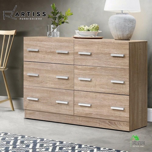 Artiss 6 Chest of Drawers Cabinet Dresser Table Tallboy Lowboy Storage Wood