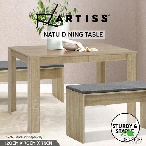 Artiss Dining Table 4 Seater Wooden Kitchen Tables Oak 120cm Cafe Restaurant