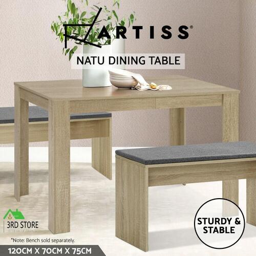 Artiss Dining Table 4 Seater Wooden Kitchen Tables Oak 120cm Cafe Restaurant