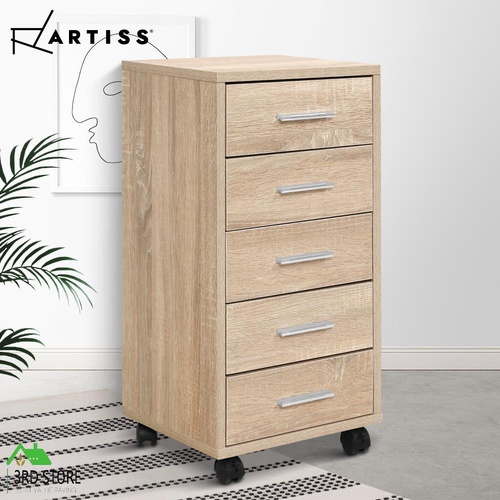 Artiss 5 Drawer Filing Cabinet Storage Drawers Wood Study Office School File
