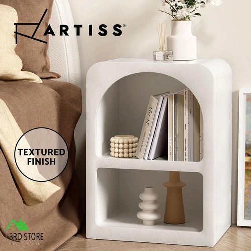 Artiss Bedside Table Drawers Side Table Shelves Nightstand Bedroom Arched White