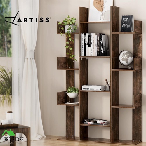 Artiss Bookshelf Tree-Shaped Bookcase with 13 Storage Shelves ROMI Walnut