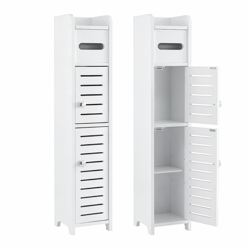 Artiss 2x Bathroom Storage Cabinet 3-Tier Toilet Paper Holder Organizer White