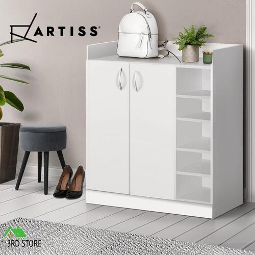 Artiss Shoe Cabinet Shoes Storage Rack 21 Pairs White Organiser Shelf Cupboard