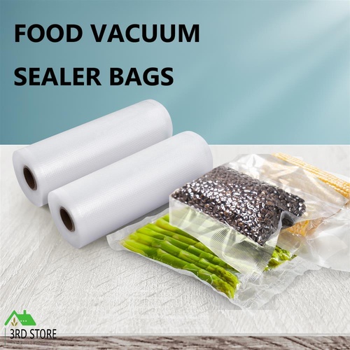 2 Rolls Food Vacuum Sealer Bags Storage Saver Heat Sealing Bag Pack 20CMX6M