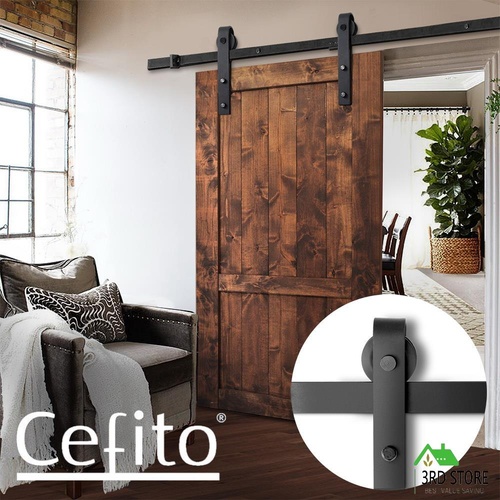 1.83m Sliding Barn Door Hardware Track Set Home Office Bedroom Interior Closet