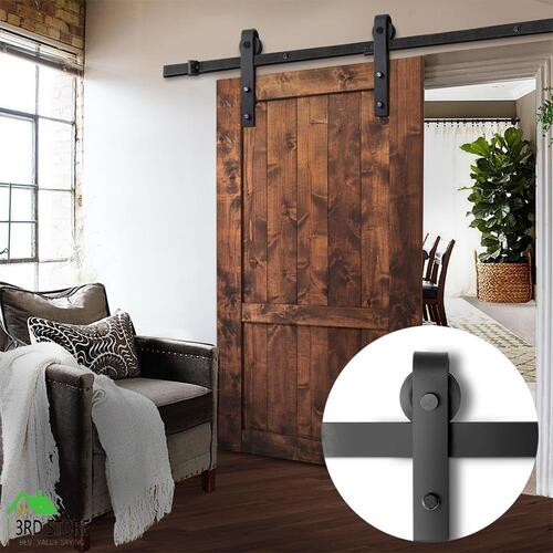2.44m Sliding Barn Door Hardware Track Set Home Office Bedroom Interior Closet