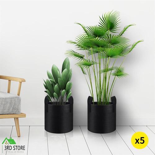 Fabric Plant Pots Grow Bags Container Planter Bag Pouch Root 7 Gallon Pot 5 Pack