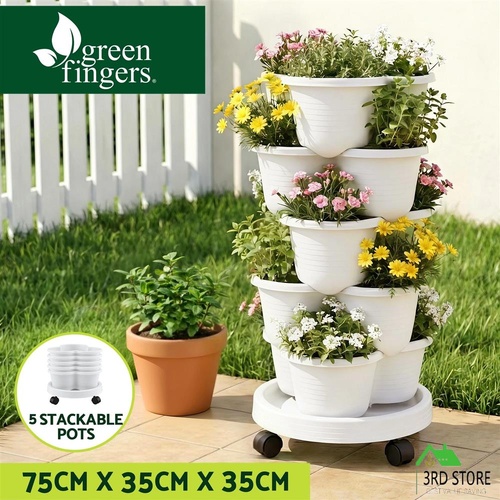 Green Fingers 5 Tier Vertical Gardening Stackable Planter for Strawberry Flower