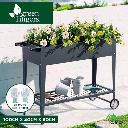 Greenfingers Garden Bed Galvanised Steel Raised Planter Box 100X40X80CM