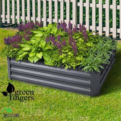 Greenfingers Garden Bed 2x Galvanised Steel Raised Planter 120 x 90cm
