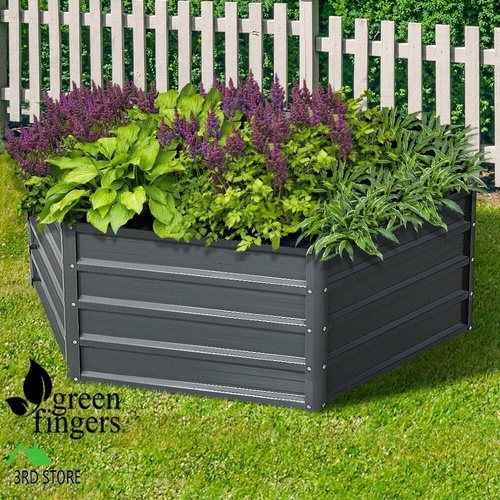 Greenfingers Garden Bed 2x Galvanised Steel Raised Planter 130 x 130 x 46cm