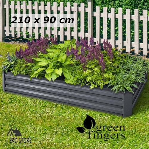 Greenfingers Garden Bed 2x Galvanised Steel Raised Planter 210 x 90cm