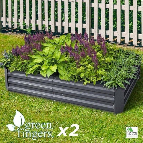 Greenfingers Garden Bed 2x Galvanised Steel Raised Planter 150cm x 90cm