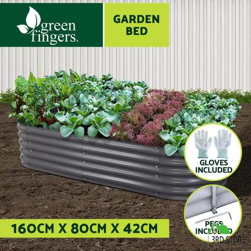 Greenfingers 160X80X42CM Galvanised Raised Garden Bed Steel Instant Planter