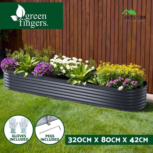 Greenfingers Galvanised Raised Garden Bed Steel Instant Planter 320X80X42CM