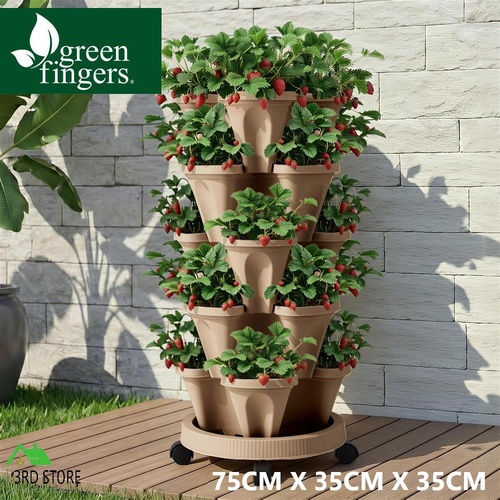 Green Fingers Garden Bed 5 Tier Vertical Garden Strawberry Stackable Planters