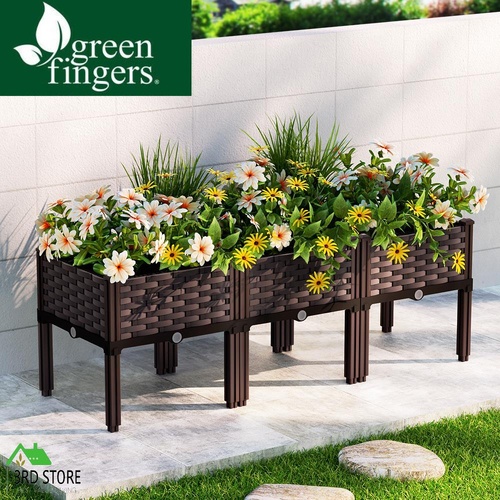 Greenfingers Garden Bed PP Raised Planter Flower Vegetable Outdoor 120x40x36cm