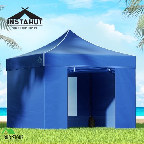 Instahut Gazebo Pop Up Marquee 3x3 Folding Wedding Tent Gazebos Shade Blue