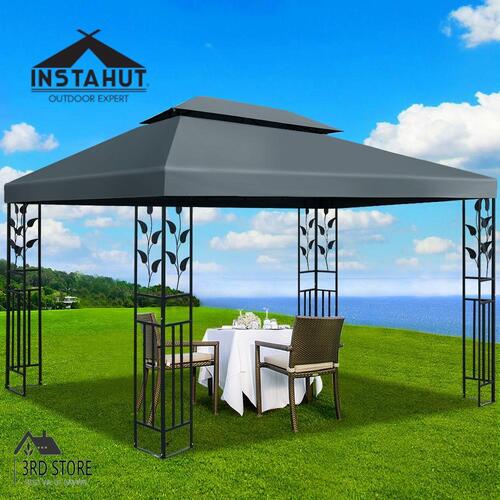 Instahut Gazebo 4x3 Party Marquee Outdoor Wedding Event Tent Iron Art Canopy