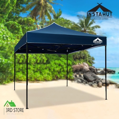Instahut Gazebo Pop Up Marquee 3x3 Outdoor Tent Folding Wedding Gazebos Navy