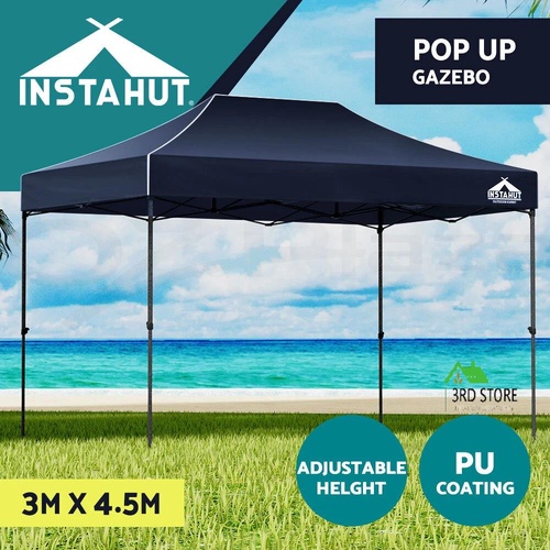 Instahut Gazebo Pop Up Marquee 3x4.5 Outdoor Tent Folding Wedding Gazebos Navy