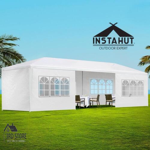 Instahut Gazebo 3x9 Outdoor Marquee Gazebos Side Wall Tent Canopy Camping White