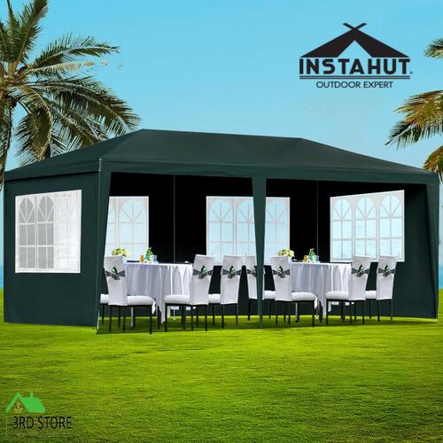 Instahut Gazebo Marquee 3x6 Wedding Party Tent Outdoor Camping Side Wall Green