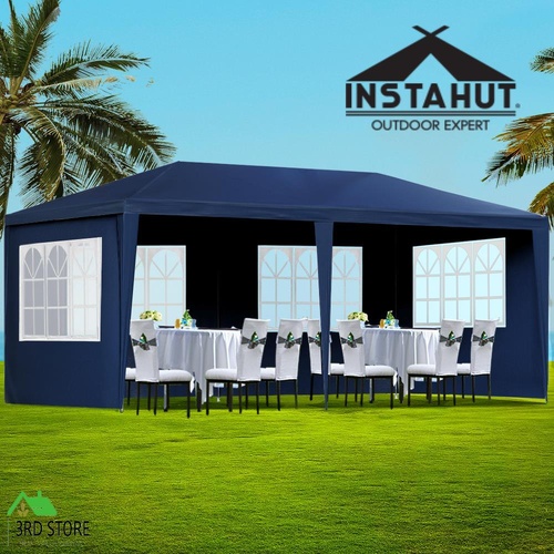 Instahut Gazebo 3x6 Outdoor Marquee Gazebos Wedding Party Camping Tent 6 Wall Panels