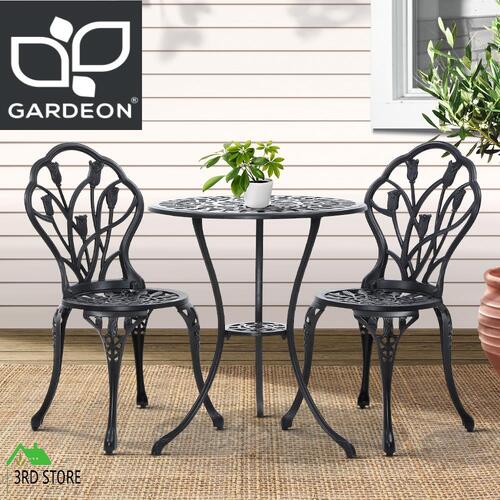 Gardeon 3 Piece Outdoor Setting Chairs Table Bistro Set Cast Aluminum Patio