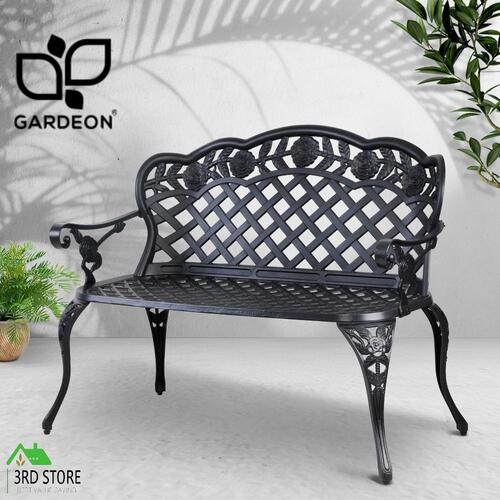 Gardeon Garden Bench Seat Patio Park Lounge Cast Aluminium Outdoor Furniture