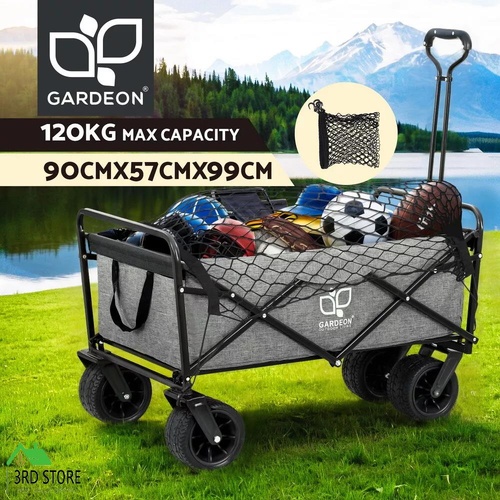 Gardeon Garden Cart with Cargo Net Trolley Camping Wagon Barrow Beach Folding