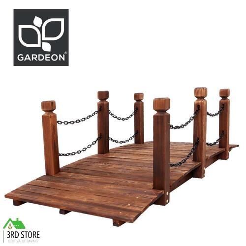 Garden Rustic Chain Bridge Wooden Decoration Decor Landscape 160cm Length Rail