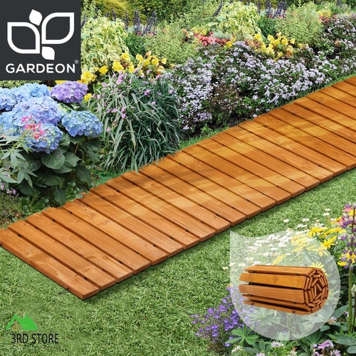 Gardeon 8FT Wooden Garden Pathway Roll-Out Straight Walkway Outdoor Backyard Brown