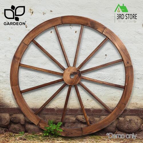 Gardeon Large Wooden Wagon Wheel Rustic Outdoor Indoor Ornaments Garden Decor