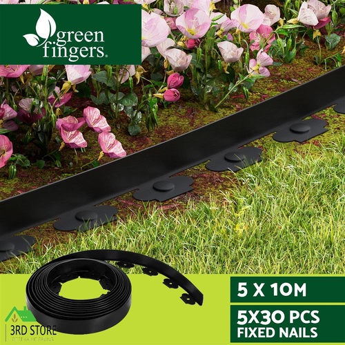 Greenfingers Garden Edging 5CM x 10M Border Support Landscape Edge Black X5