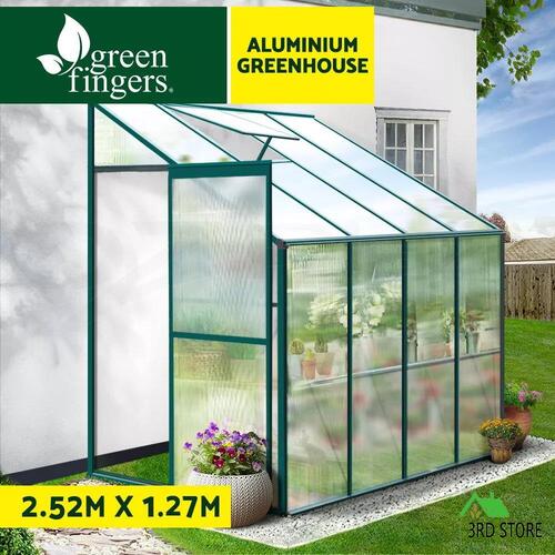Greenfingers Greenhouse Aluminium Green House Garden Polycarbonate 2.52x1.27M