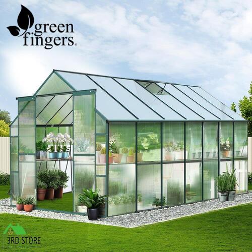 Greenfingers Aluminium Greenhouse Green House Garden Polycarbonate 4.43X2.44M