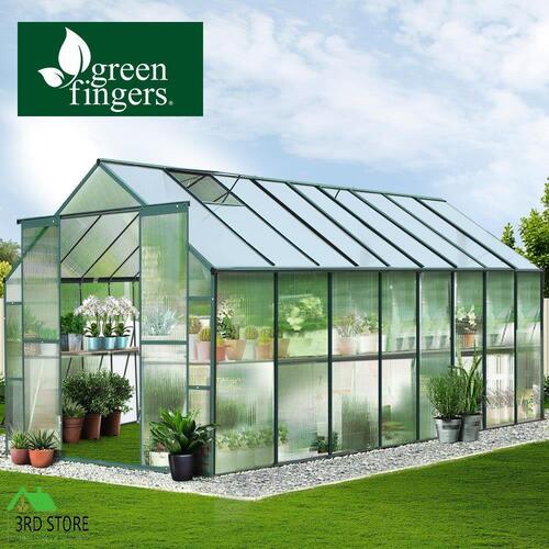 Greenfingers Aluminium Greenhouse Polycarbonate Green House Garden Shed 5.1x2.44M