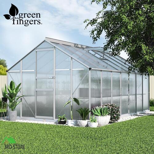 RETURNs Greenfingers Greenhouse Aluminium Polycarbonate Garden Shed 4.2x2.5M