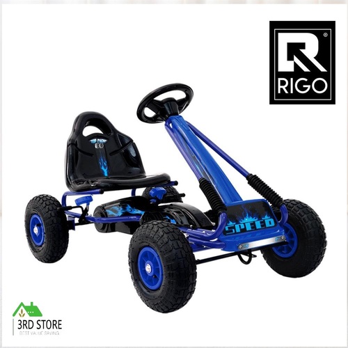 Rigo Kids Pedal Go Kart Car Ride On Toys Racing Bike Rubber Tyre Adjustable Seat