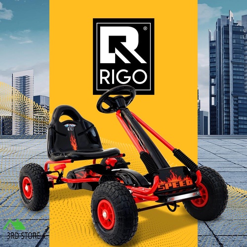 Rigo Kids Pedal Go Kart Car Ride On Toys Racing Bike Rubber Tyre Adjustable Seat