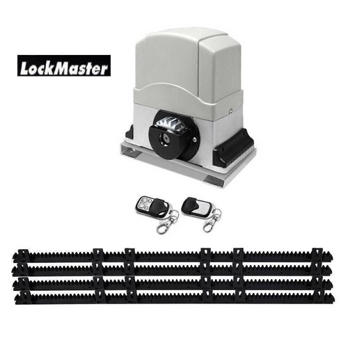 LockMaster Electric Sliding Gate Opener 1800KG Automatic Motor Remote Rail 4M