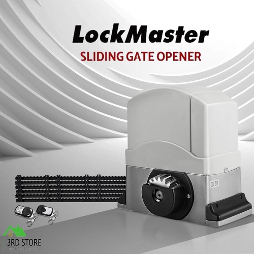 LockMaster Electric Sliding Gate Opener 1200KG Automatic Motor Remote Rail 6M
