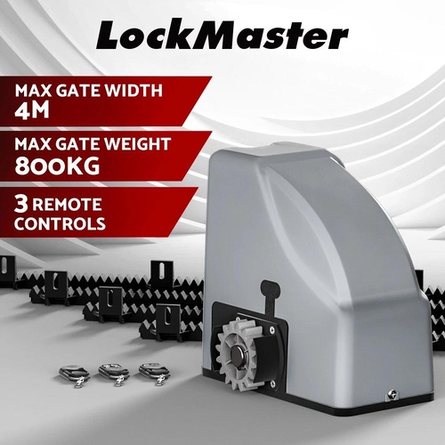 Lockmaster Automatic Sliding Gate Opener Kit 4M 800KG