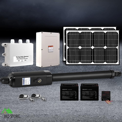 LockMaster 40W Swing Gate Opener Auto Solar Power Electric Remote Control 600KG